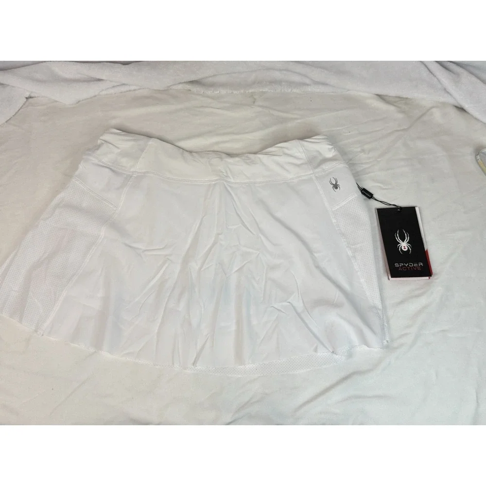 Spyder Active White COOL VENT TENNIS/GOLF SKORT SKIRT w/undershorts size L